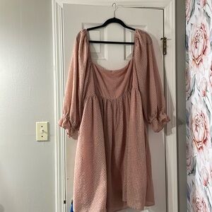 Sweet lemon brand 3X babydoll dress it’s a beautiful baby pink with gold flecks